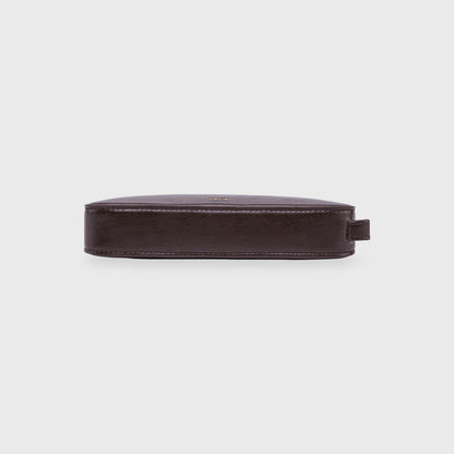 Ciara Vegan Leather Pencil Pouch in Dark Brown