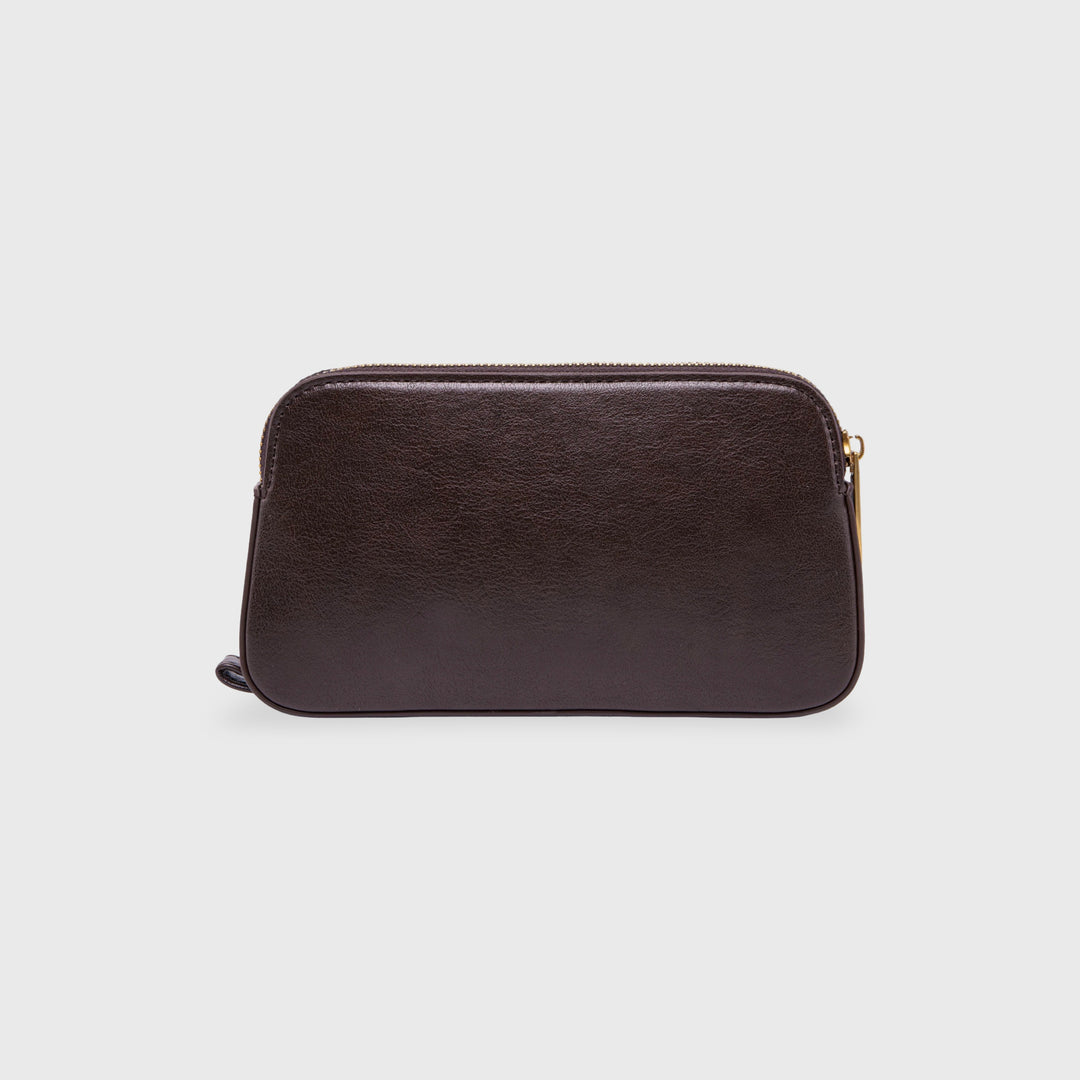 Ciara Essential Zip Pouch in Dark Brown