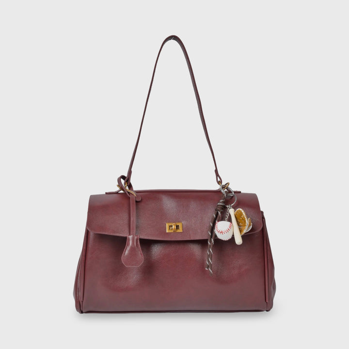 Ciara Vintage Top Handle Bag in Burgundy