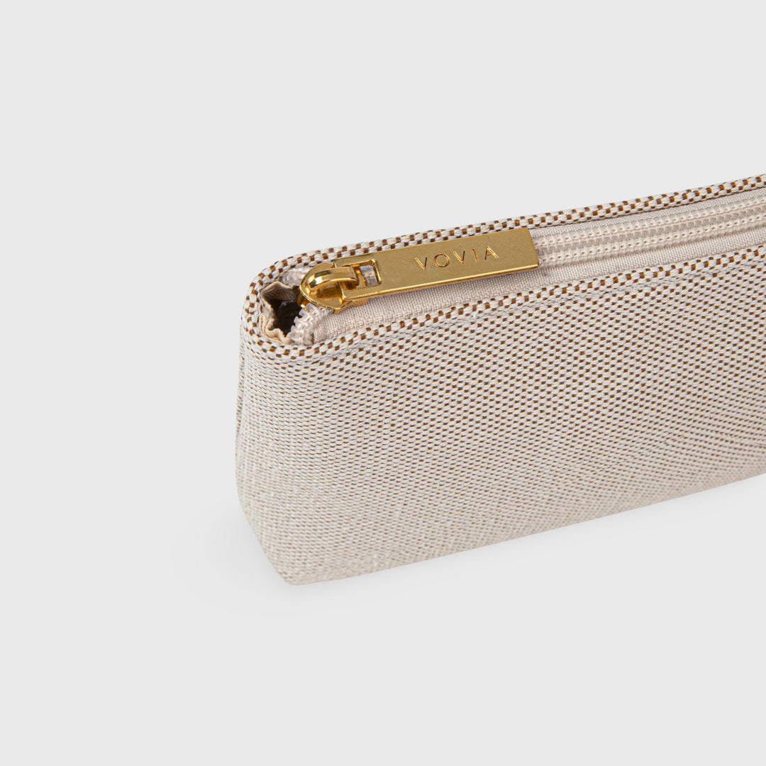Ciara Canvas Zip Pouch in Natural