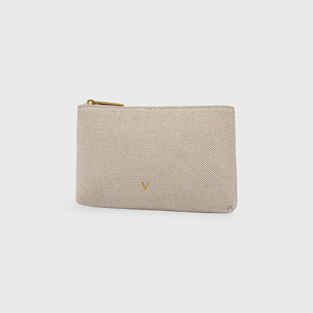 Ciara Canvas Zip Pouch in Natural
