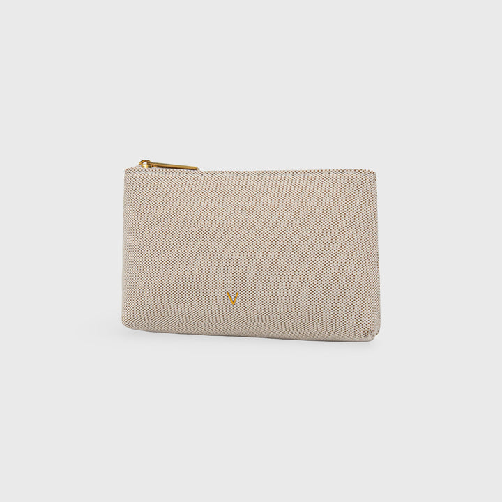Ciara Canvas Zip Pouch in Natural