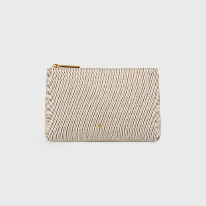 Ciara Canvas Zip Pouch in Natural