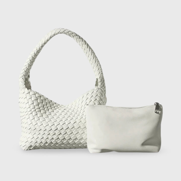 Woven Hobo Bag in White