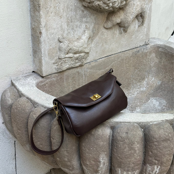 Dark Brown Mini Shoulder Baguette | Ciara