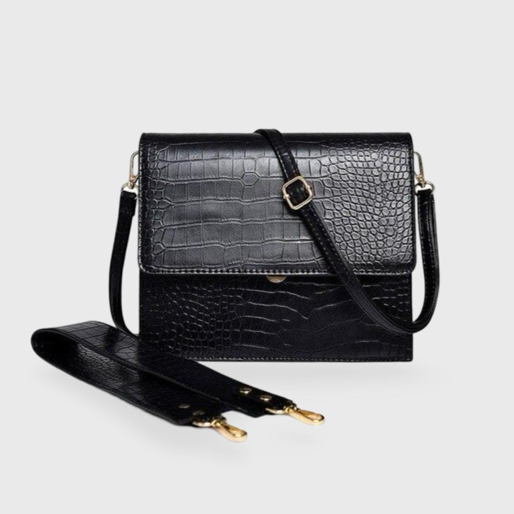 Workday Croc-Embossed Crossbody Bag in Black