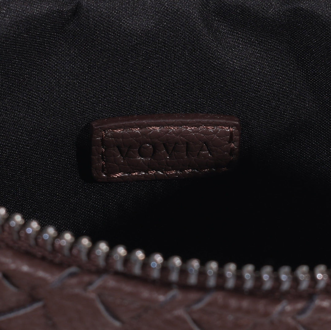 Woven Zip Pouch in Brown