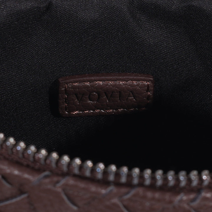 Woven Zip Pouch in Brown