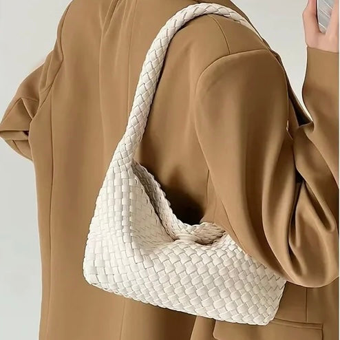 Woven Hobo Bag in White