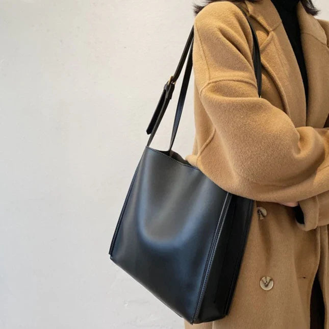 Nova Structured Bucket Tote in Black