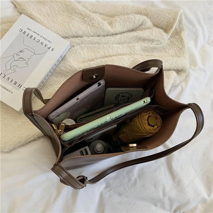 Nova Structured Bucket Tote in Brown