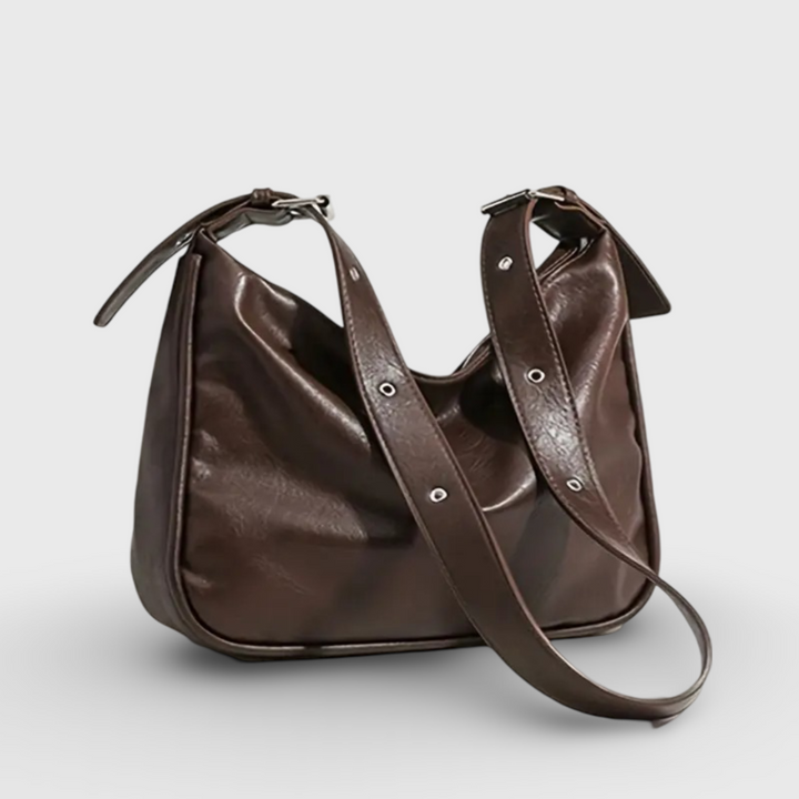 Vintage Office Slouchy Hobo Shoulder Bag in Taupe