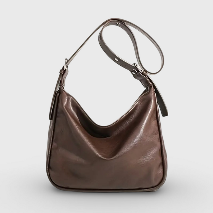 Vintage Office Slouchy Hobo Shoulder Bag in Taupe