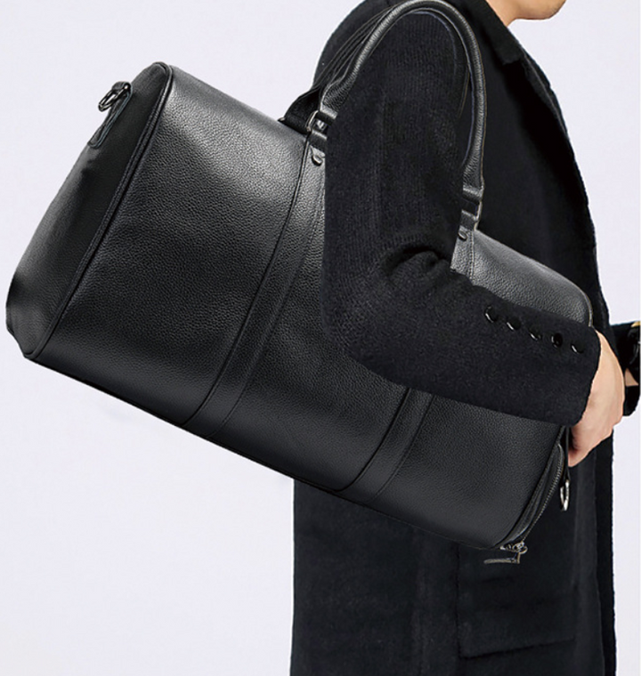 Men's Leather Travel Bag – Large with Shoe Compartment