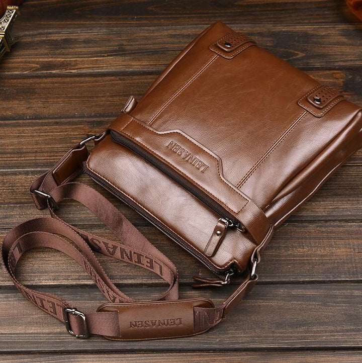 Men's Messenger Bag with Zipper – Structured Shoulder Carry