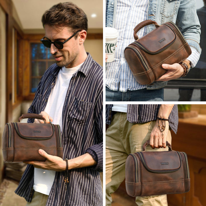 Men's Leather Pouch – Structured Cowhide Small Goods Carry by