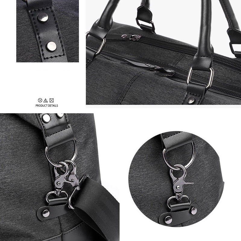 Men's High Capacity Travel Bag – Water Resistant Structured Nylon