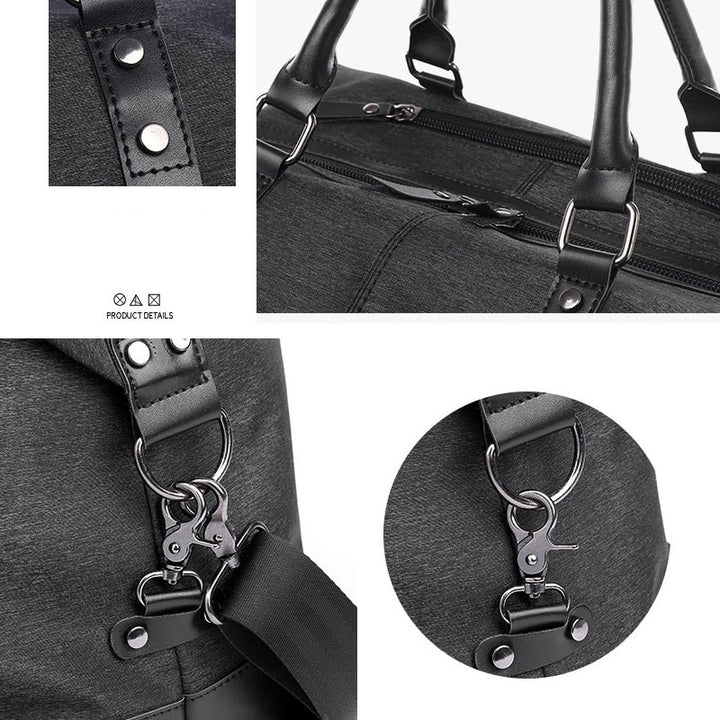 Men's High Capacity Travel Bag – Water Resistant Structured Nylon