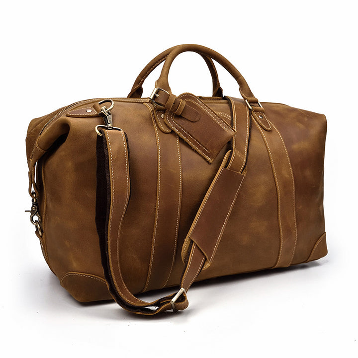 Men's Leather Duffel Bag – Crazy Horse Travel, Laptop Compartment