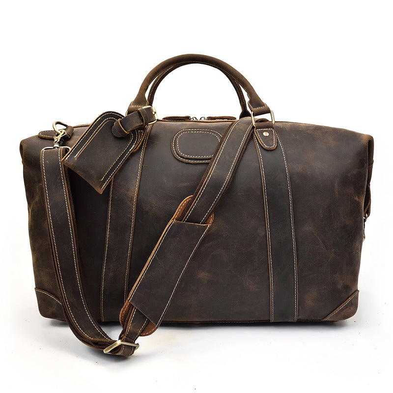 Men's Leather Duffel Bag – Crazy Horse Travel, Laptop Compartment