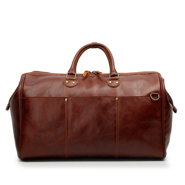 Men's Genuine Leather Travel Handbag – Large Capacity Top Handle