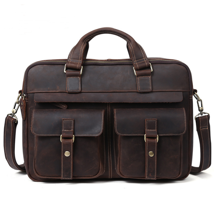 Men's Laptop Bag – Cowhide Leather Briefcase for 15 Inch Laptop