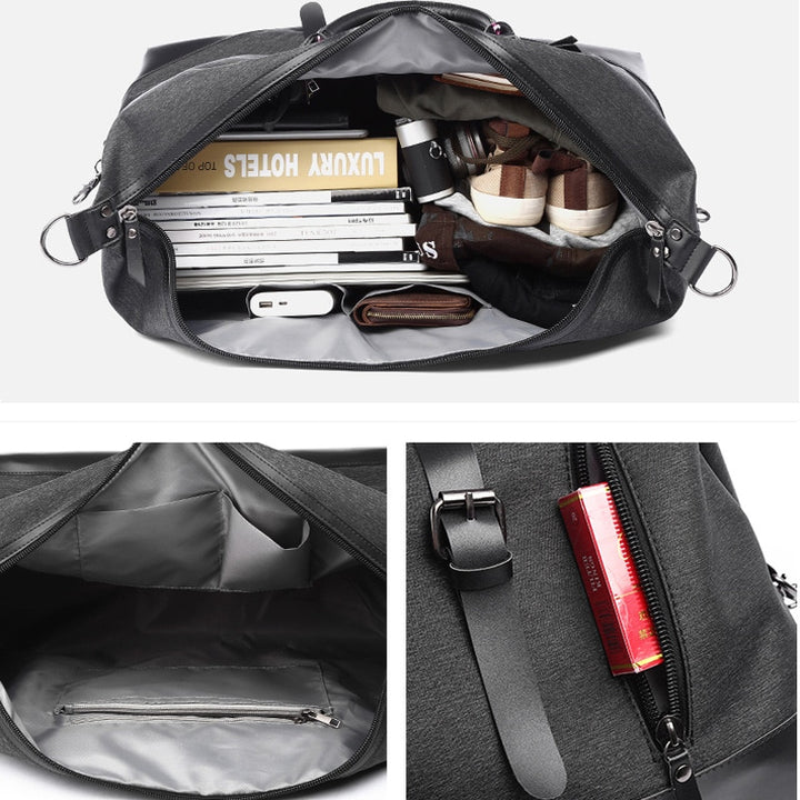 Men's High Capacity Travel Bag – Water Resistant Structured Nylon