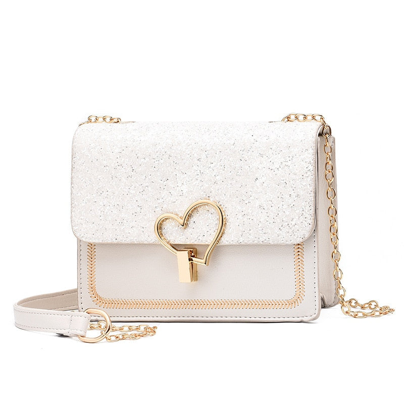 Vegan Leather Chain Crossbody Bag – Minimalist Daily Shoulder Purse