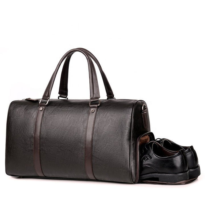 Men's Leather Travel Bag – Large with Shoe Compartment