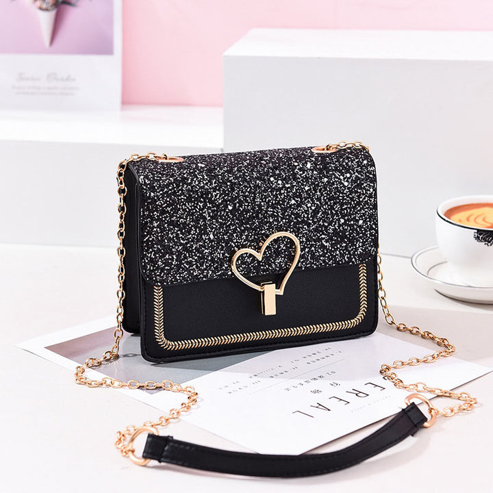 Vegan Leather Chain Crossbody Bag – Minimalist Daily Shoulder Purse