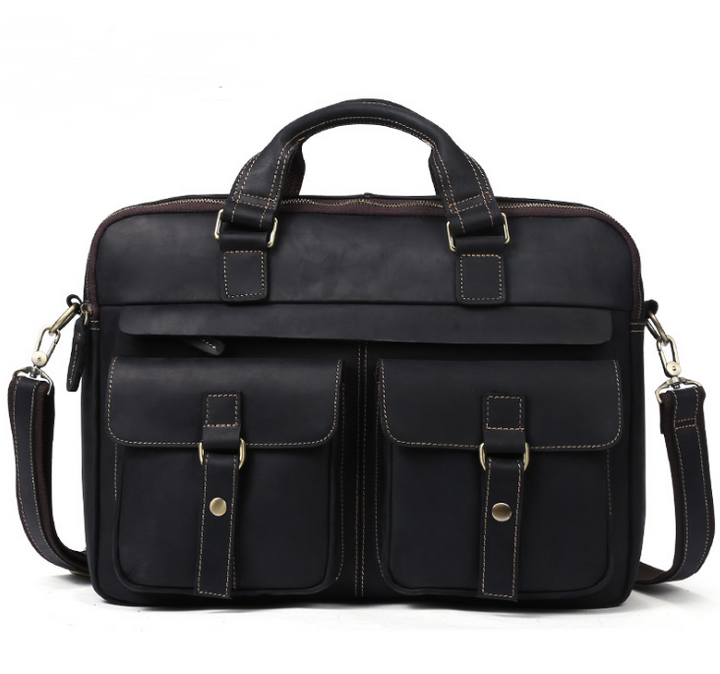 Men's Laptop Bag – Cowhide Leather Briefcase for 15 Inch Laptop