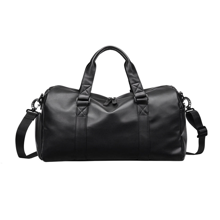 Men’s Gym Bag – Medium Barrel Holdall in Vegan Leather with Zipper