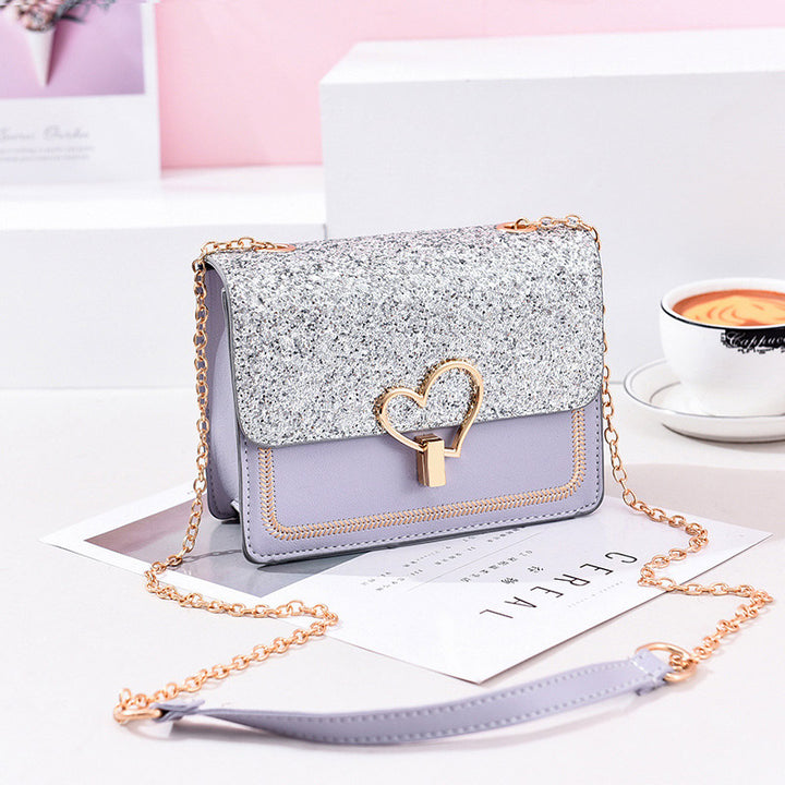 Vegan Leather Chain Crossbody Bag – Minimalist Daily Shoulder Purse