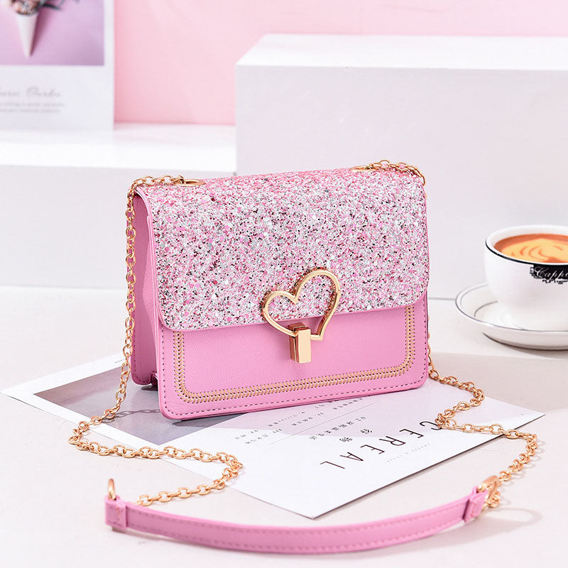 Vegan Leather Chain Crossbody Bag – Minimalist Daily Shoulder Purse