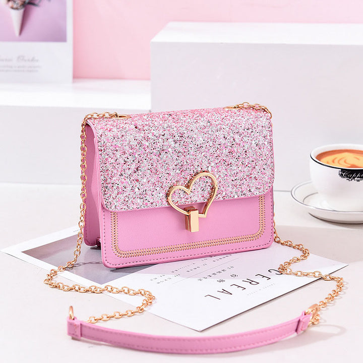 Vegan Leather Chain Crossbody Bag – Minimalist Daily Shoulder Purse