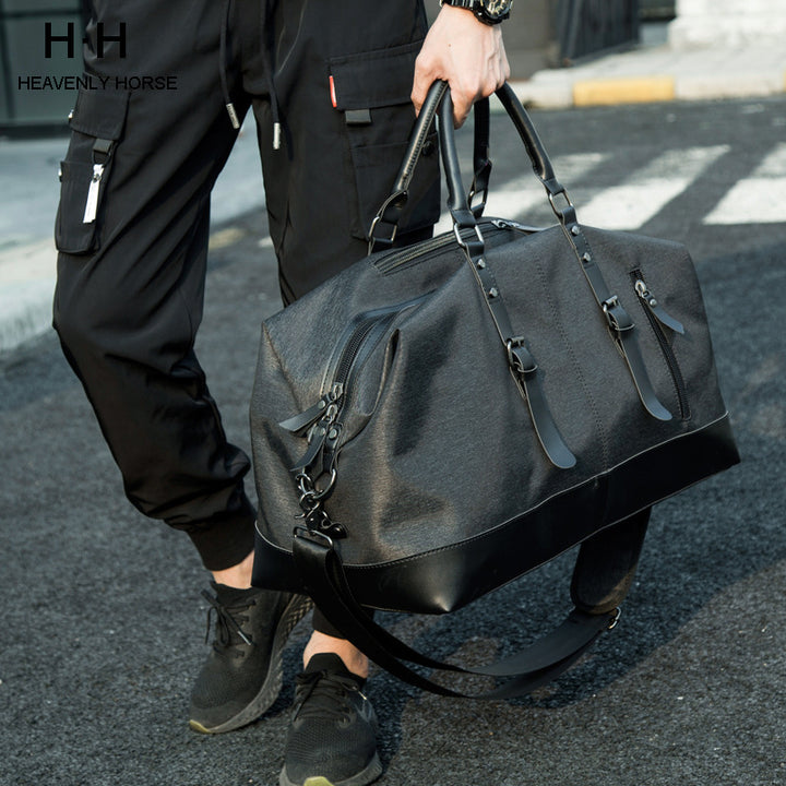Men's High Capacity Travel Bag – Water Resistant Structured Nylon