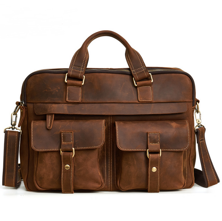 Men's Laptop Bag – Cowhide Leather Briefcase for 15 Inch Laptop