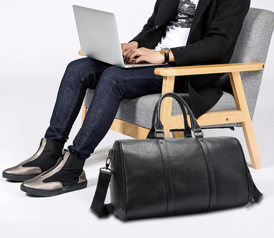 Men's Leather Travel Bag – Large with Shoe Compartment