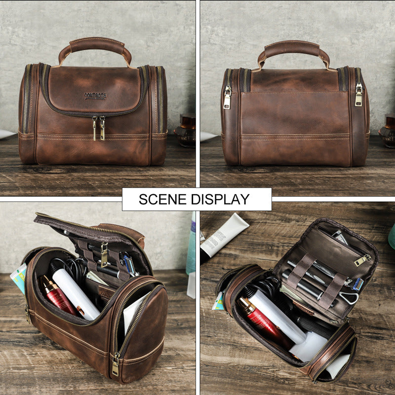 Men's Leather Pouch – Structured Cowhide Small Goods Carry by