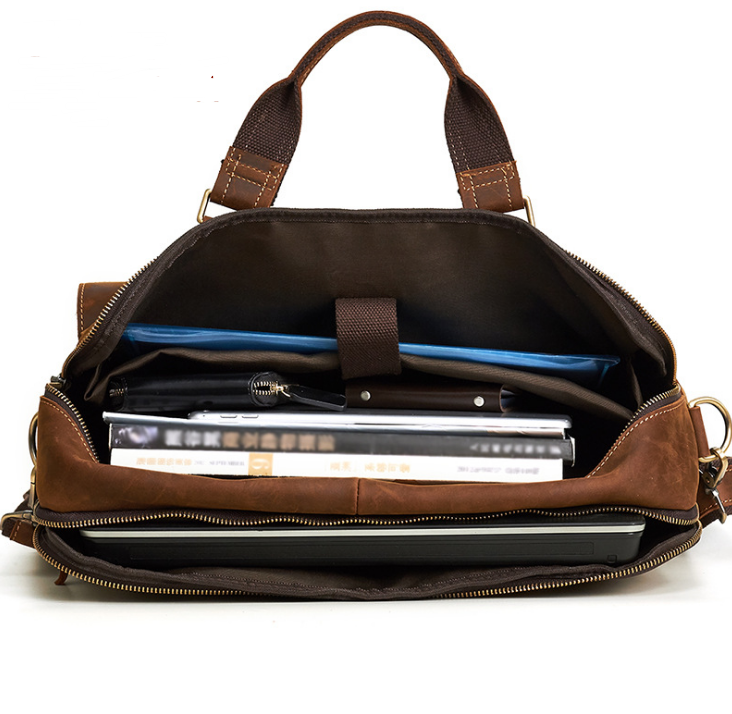 Men's Laptop Bag – Cowhide Leather Briefcase for 15 Inch Laptop