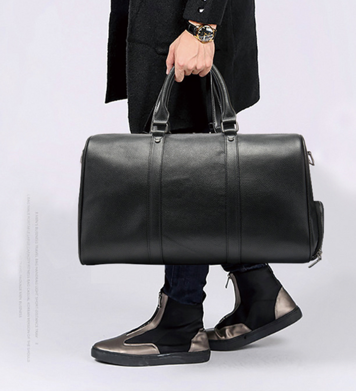 Men's Leather Travel Bag – Large with Shoe Compartment