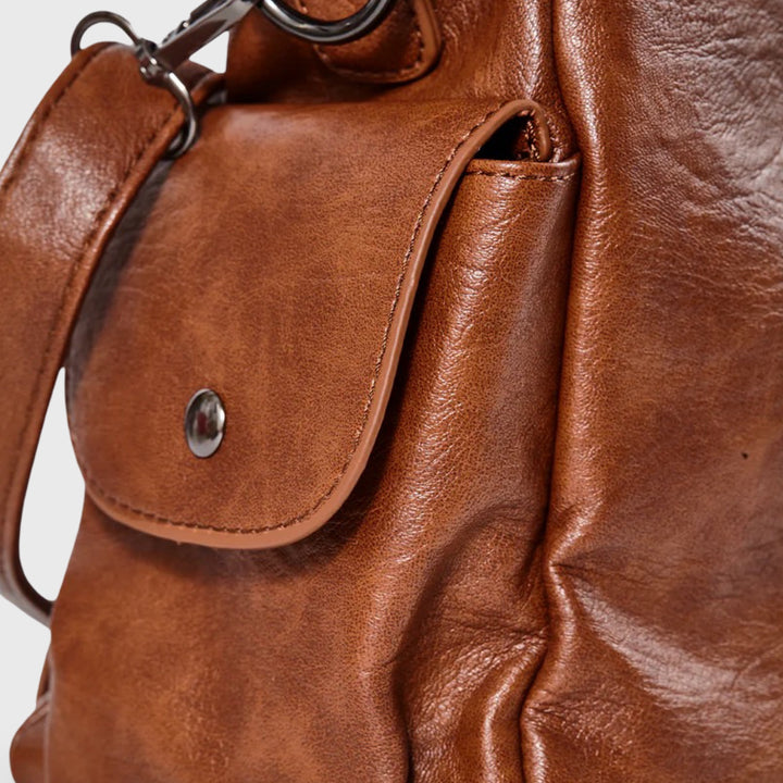 Valentina Slouchy Shoulder Tote in Brown