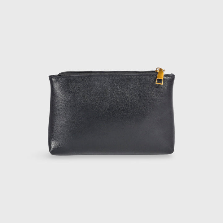 Ciara Vintage Zip Pouch in Black