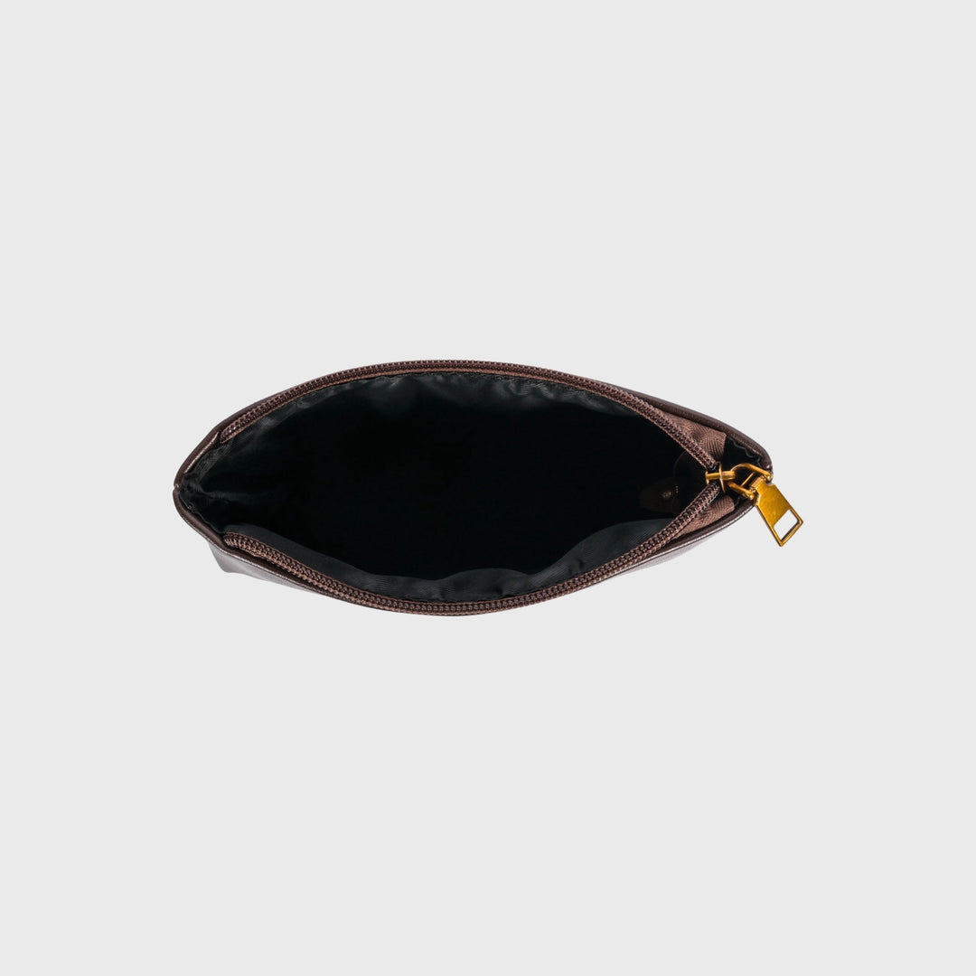 Ciara Vintage Zip Pouch in Brown