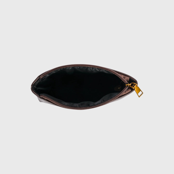 Ciara Vintage Zip Pouch in Brown
