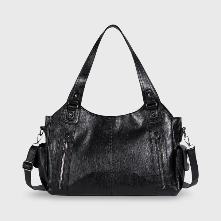 Valentina Slouchy Shoulder Tote in Black