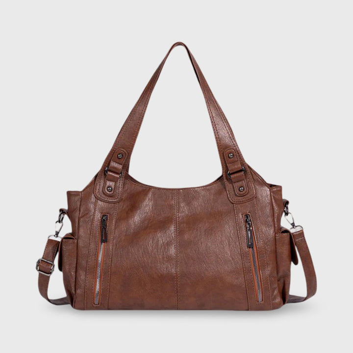 Valentina Slouchy Shoulder Tote in Brown