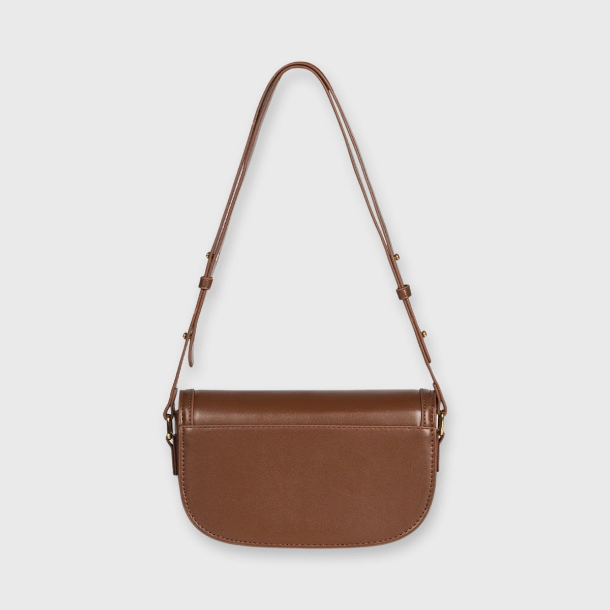 Bella Vegan Leather Saddle Bag in Brown