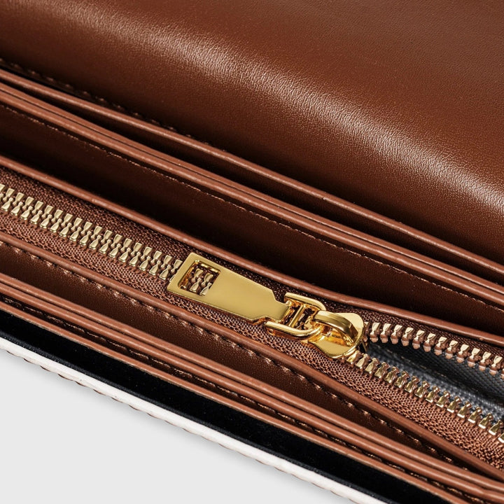 Bella Vegan Leather Saddle Bag in Cream and Brown