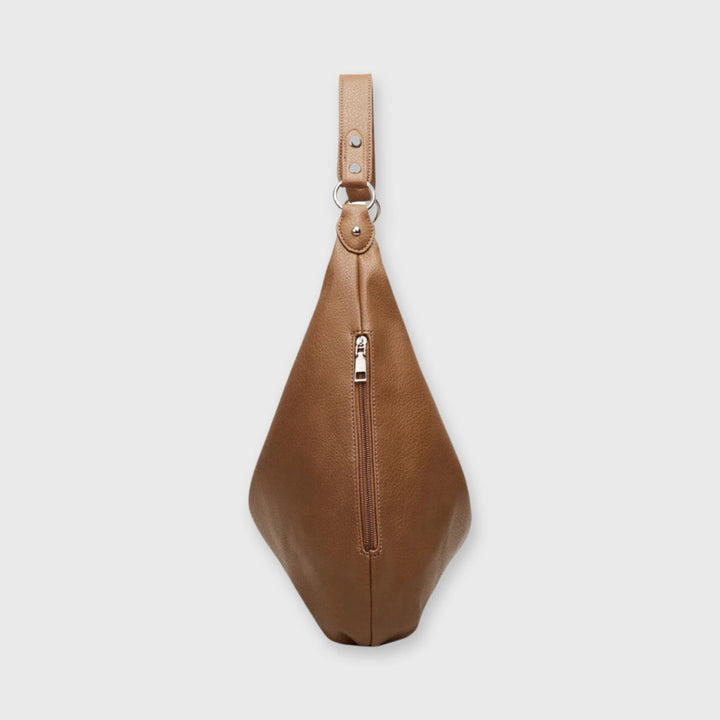 Cassie Vegan Leather Hobo Bag in Tan